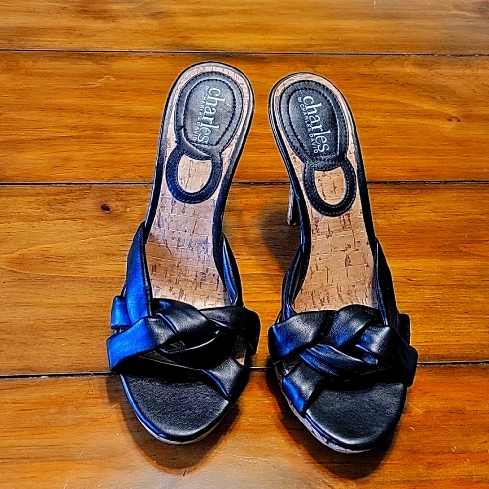 Charles David Black heel sandals